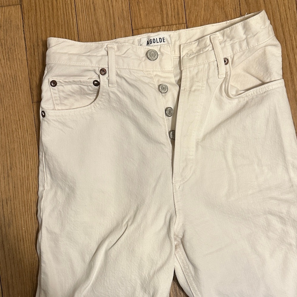 Agolde 90's Pinch Waist High Rise Straight w/ frayed hem- Size 24 - Picture 4 of 6